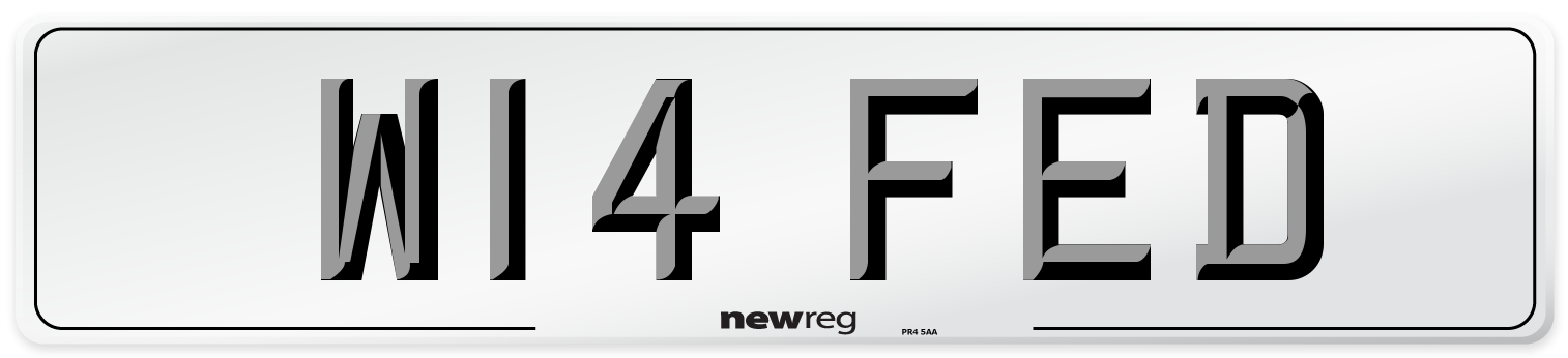 W14 FED Number Plate from New Reg